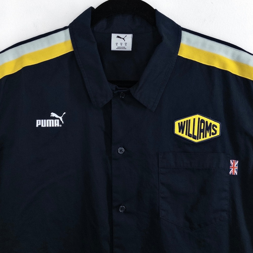 Puma Williams Racing F1 Mechanic Team Shirt Men's XL 950137_01 Button Up Navy
